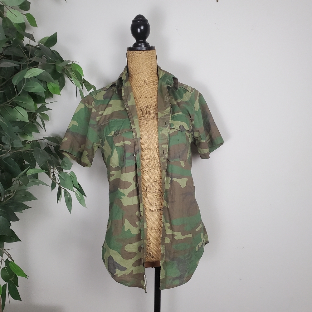 Denim and Supply Ralph Lauren Camo Shirt Men Small Short Sleeve